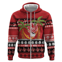 French Polynesia Christmas Hoodie Tiare Chilling Santa Oaoa I teie Noera - Polynesian Pride