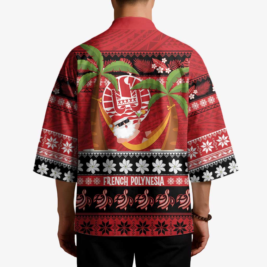 French Polynesia Christmas Kimono Tiare Chilling Santa Oaoa I teie Noera - Polynesian Pride