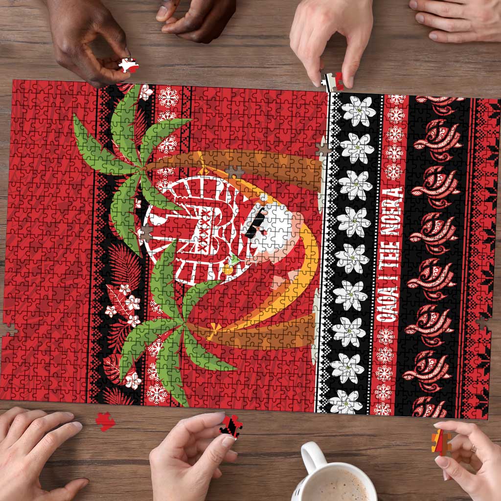 French Polynesia Christmas Puzzle Tiare Chilling Santa Oaoa I teie Noera LT14 - Polynesian Pride