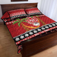 French Polynesia Christmas Quilt Bed Set Tiare Chilling Santa Oaoa I teie Noera - Polynesian Pride