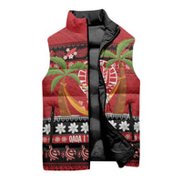 French Polynesia Christmas Sleeveless Puffer Jacket Tiare Chilling Santa Oaoa I teie Noera LT14 - Polynesian Pride