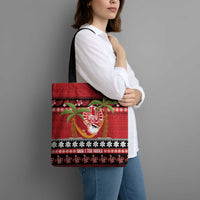 French Polynesia Christmas Tote Bag Tiare Chilling Santa Oaoa I teie Noera - Polynesian Pride