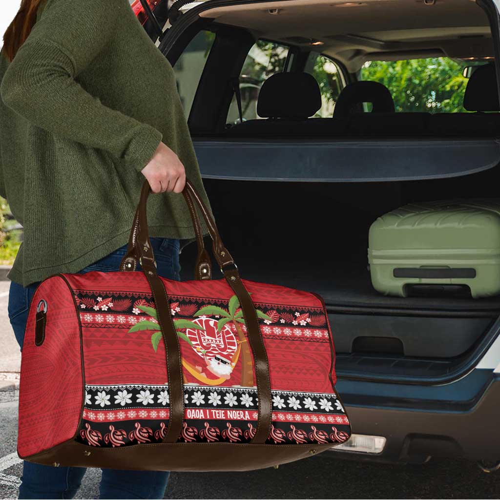 French Polynesia Christmas Travel Bag Tiare Chilling Santa Oaoa I teie Noera - Polynesian Pride