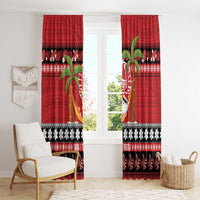 French Polynesia Christmas Window Curtain Tiare Chilling Santa Oaoa I teie Noera - Polynesian Pride