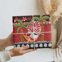 French Polynesia Christmas Wrapping Paper Tiare Chilling Santa Oaoa I teie Noera LT14 - Polynesian Pride