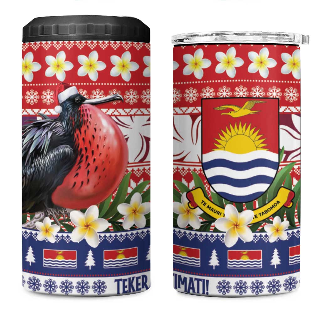 Kiribati Christmas 4 in 1 Can Cooler Tumbler Frigatebird Santa Tekeraoi n te Kiritimati - Polynesian Pride