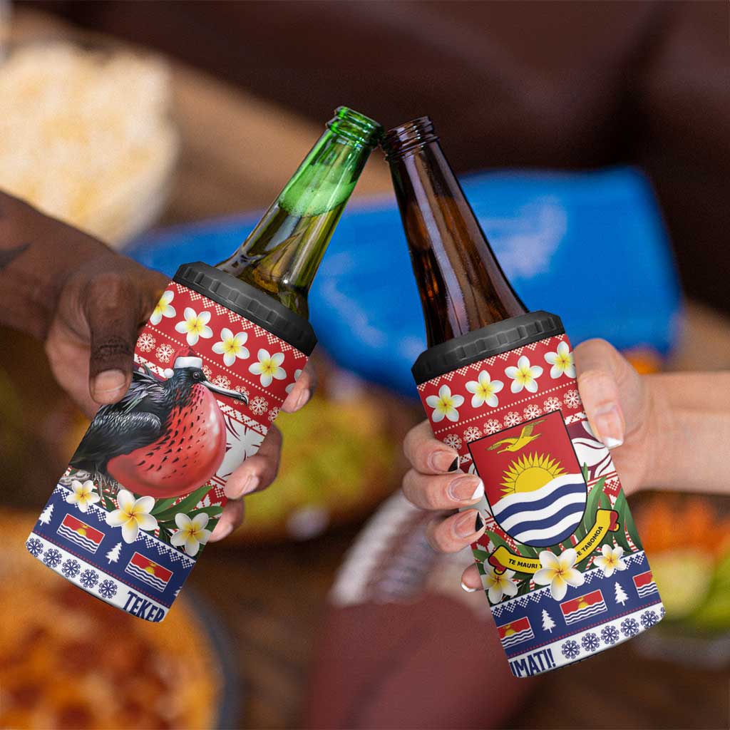 Kiribati Christmas 4 in 1 Can Cooler Tumbler Frigatebird Santa Tekeraoi n te Kiritimati - Polynesian Pride