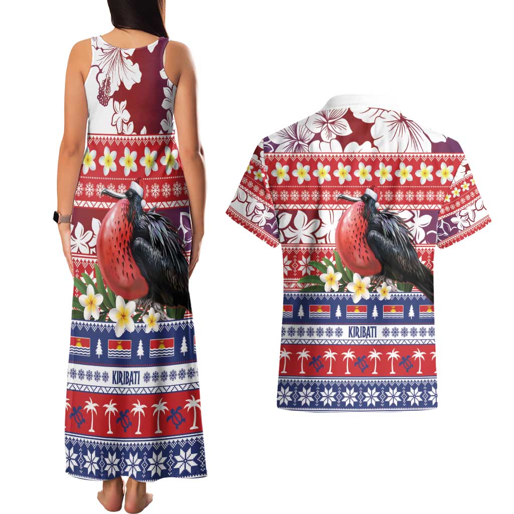 Kiribati Christmas Couples Matching Tank Maxi Dress and Hawaiian Shirt Frigatebird Santa Tekeraoi n te Kiritimati - Polynesian Pride