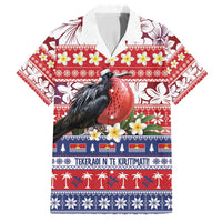 Kiribati Christmas Family Matching Off Shoulder Maxi Dress and Hawaiian Shirt Frigatebird Santa Tekeraoi n te Kiritimati - Polynesian Pride