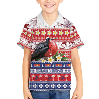 Kiribati Christmas Kid Hawaiian Shirt Frigatebird Santa Tekeraoi n te Kiritimati - Polynesian Pride