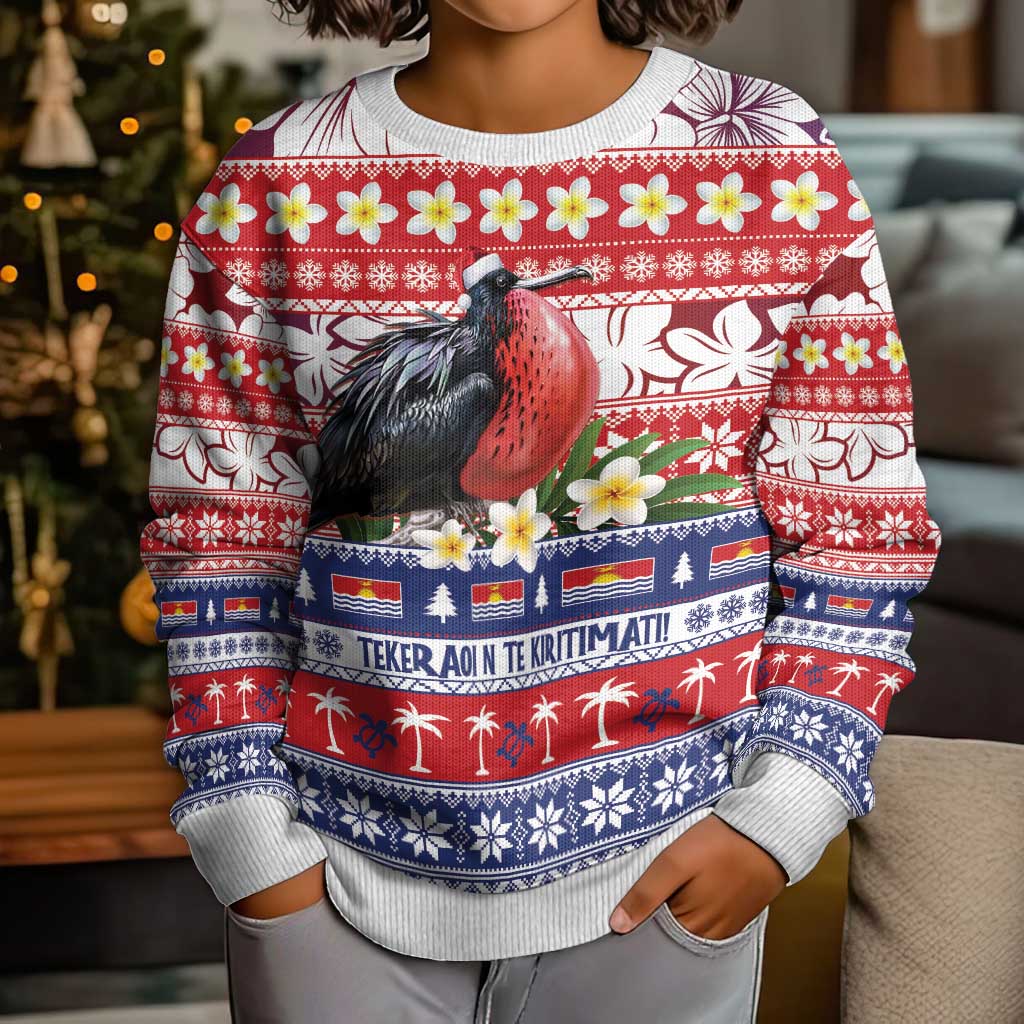Kiribati Christmas Kid Ugly Christmas Sweater Frigatebird Santa Tekeraoi n te Kiritimati - Polynesian Pride
