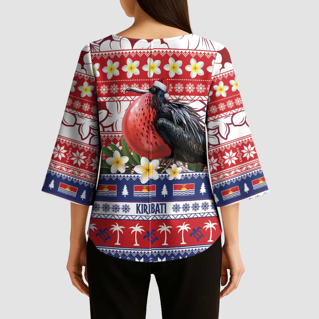 Kiribati Christmas Kimono Sleeve Blouse Frigatebird Santa Tekeraoi n te Kiritimati - Polynesian Pride