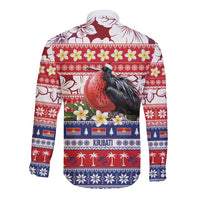 Kiribati Christmas Long Sleeve Button Shirt Frigatebird Santa Tekeraoi n te Kiritimati - Polynesian Pride