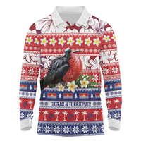 Kiribati Christmas Long Sleeve Polo Shirt Frigatebird Santa Tekeraoi n te Kiritimati - Polynesian Pride