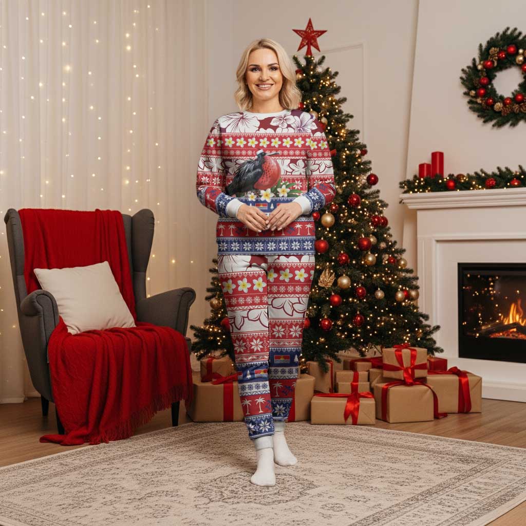 Kiribati Christmas Pajama Set Frigatebird Santa Tekeraoi n te Kiritimati - Polynesian Pride
