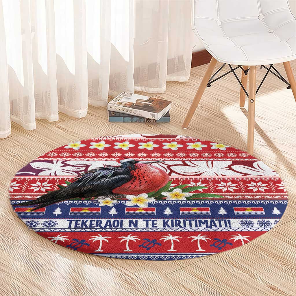 Kiribati Christmas Round Carpet Frigatebird Santa Tekeraoi n te Kiritimati - Polynesian Pride
