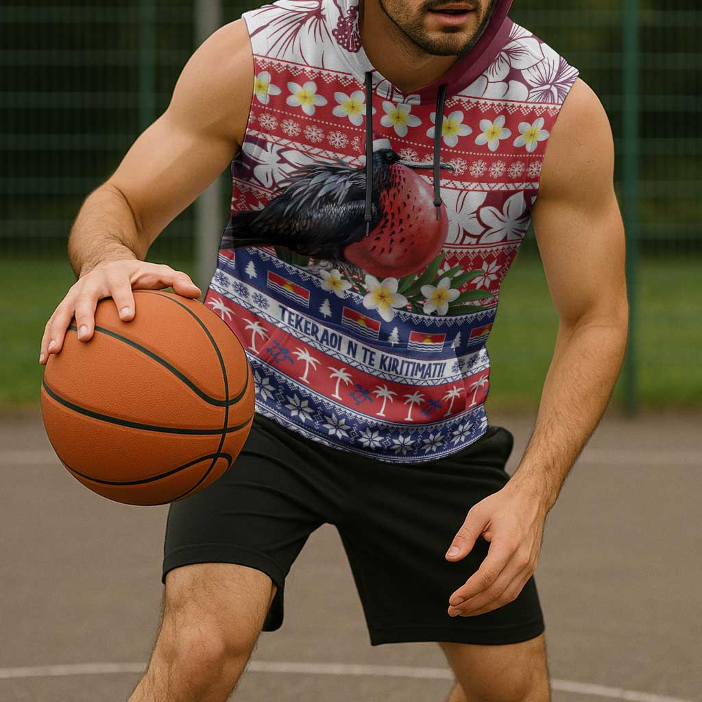 Kiribati Christmas Sleeveless Hoodie Frigatebird Santa Tekeraoi n te Kiritimati - Polynesian Pride
