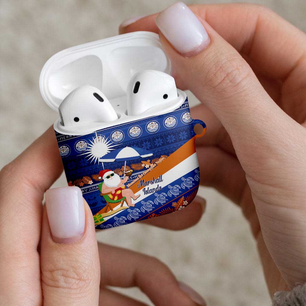 Marshall Islands Christmas AirPods Case Beachy Santa Monono ilo raaneoan Nejin - Polynesian Pride