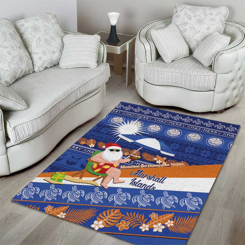 Marshall Islands Christmas Area Rug Beachy Santa Monono ilo raaneoan Nejin - Polynesian Pride