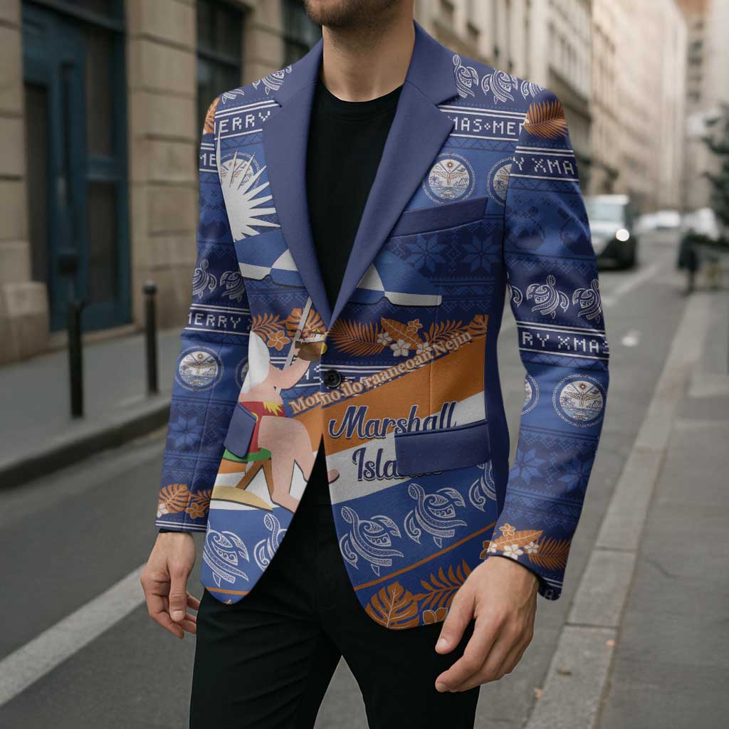 Marshall Islands Christmas Blazer Beachy Santa Monono ilo raaneoan Nejin - Polynesian Pride