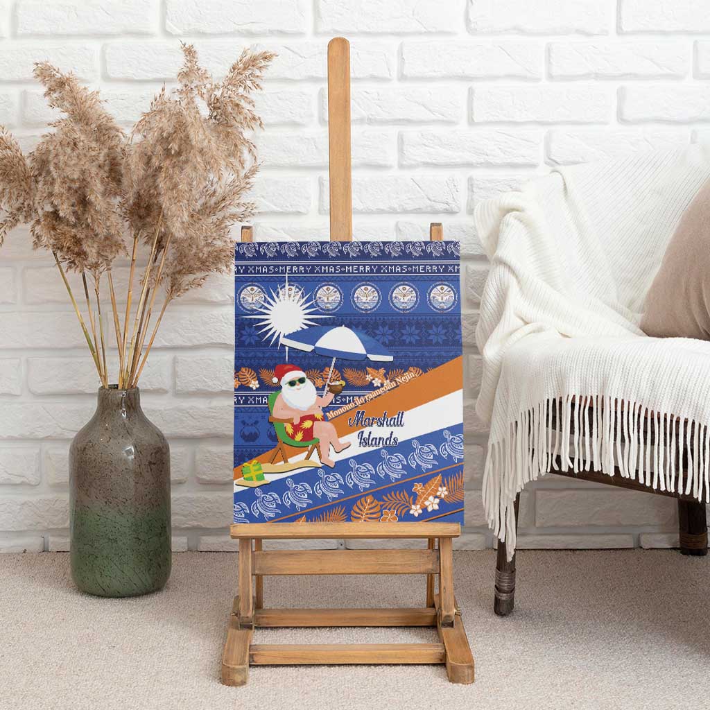Marshall Islands Christmas Canvas Wall Art Beachy Santa Monono ilo raaneoan Nejin - Polynesian Pride