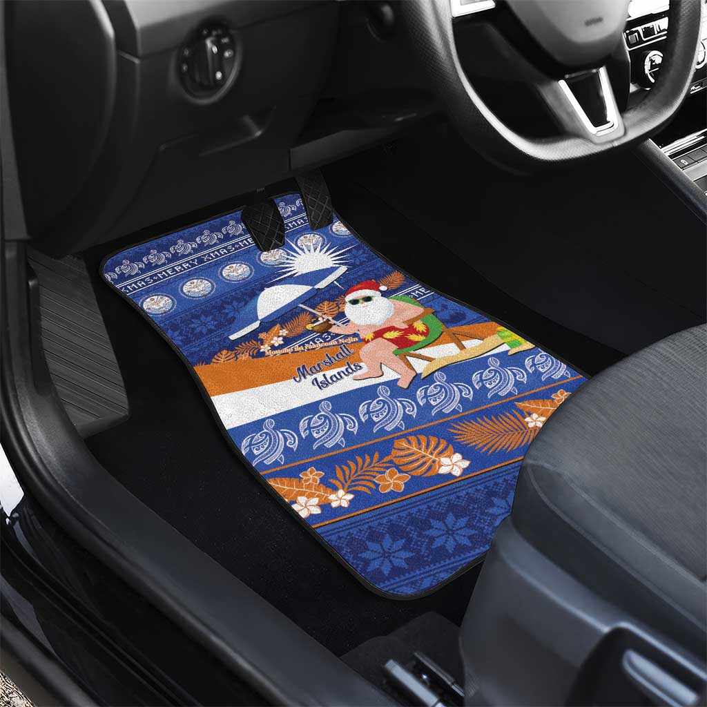 Marshall Islands Christmas Car Mats Beachy Santa Monono ilo raaneoan Nejin - Polynesian Pride