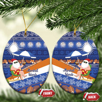 Marshall Islands Christmas Ceramic Ornament Beachy Santa Monono ilo raaneoan Nejin - Polynesian Pride
