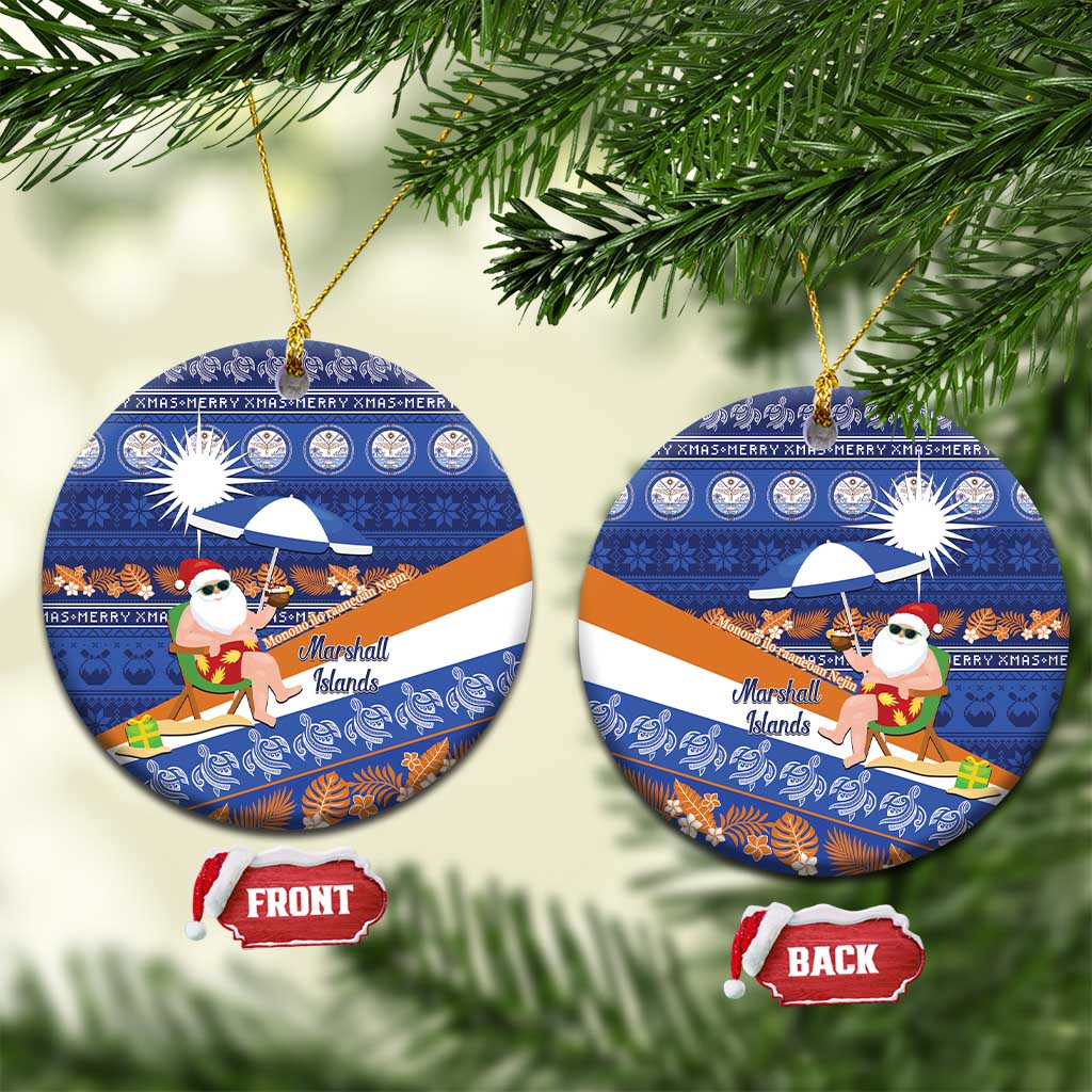 Marshall Islands Christmas Ceramic Ornament Beachy Santa Monono ilo raaneoan Nejin - Polynesian Pride