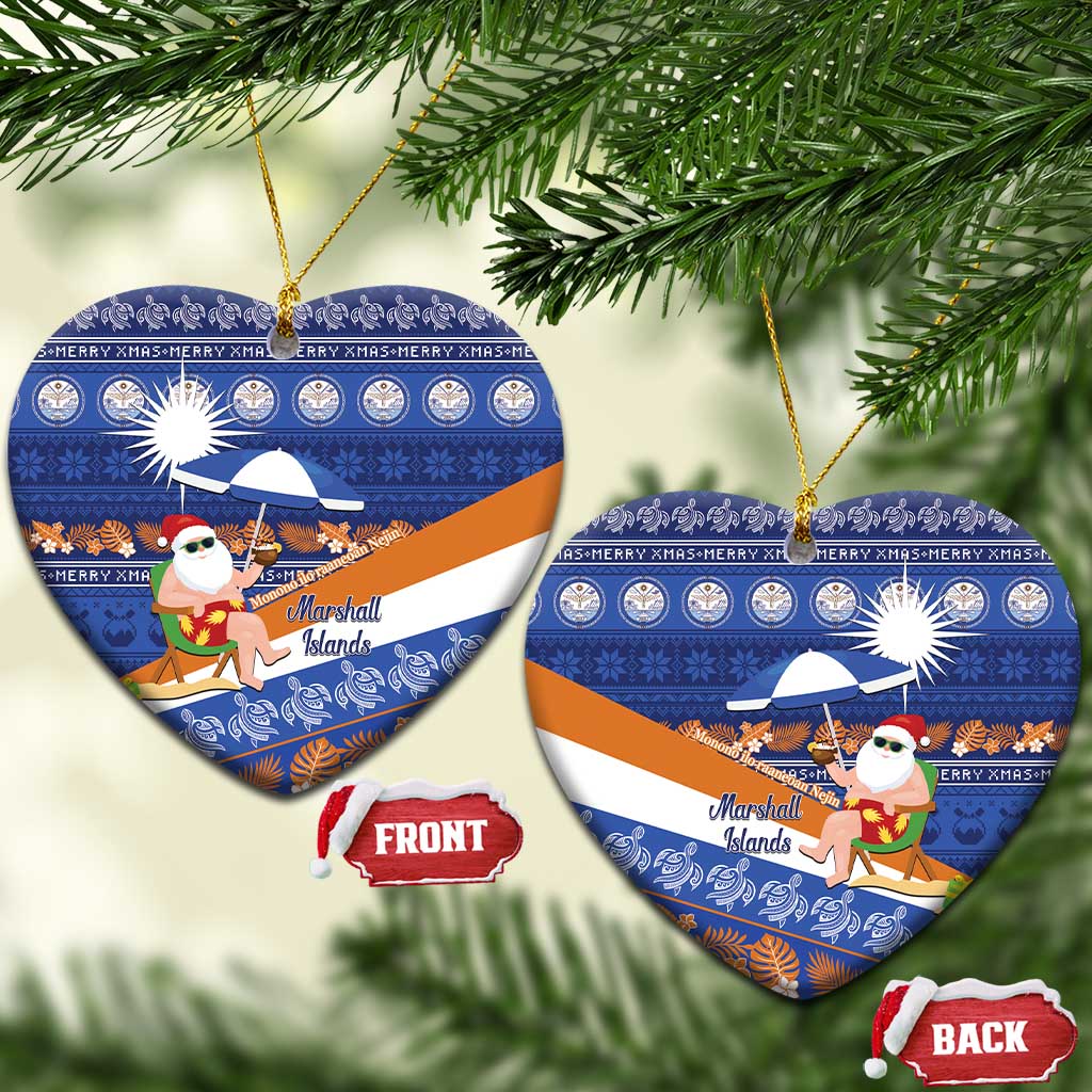 Marshall Islands Christmas Ceramic Ornament Beachy Santa Monono ilo raaneoan Nejin - Polynesian Pride