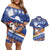 Marshall Islands Christmas Couples Matching Off Shoulder Short Dress and Hawaiian Shirt Beachy Santa Monono ilo raaneoan Nejin - Polynesian Pride
