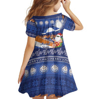 Marshall Islands Christmas Family Matching Long Sleeve Bodycon Dress and Hawaiian Shirt Beachy Santa Monono ilo raaneoan Nejin - Polynesian Pride