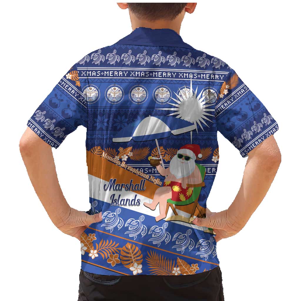 Marshall Islands Christmas Family Matching Mermaid Dress and Hawaiian Shirt Beachy Santa Monono ilo raaneoan Nejin - Polynesian Pride