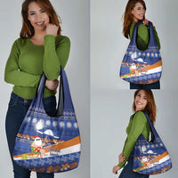 Marshall Islands Christmas Grocery Bag Beachy Santa Monono ilo raaneoan Nejin - Polynesian Pride