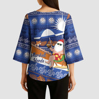Marshall Islands Christmas Kimono Sleeve Blouse Beachy Santa Monono ilo raaneoan Nejin - Polynesian Pride