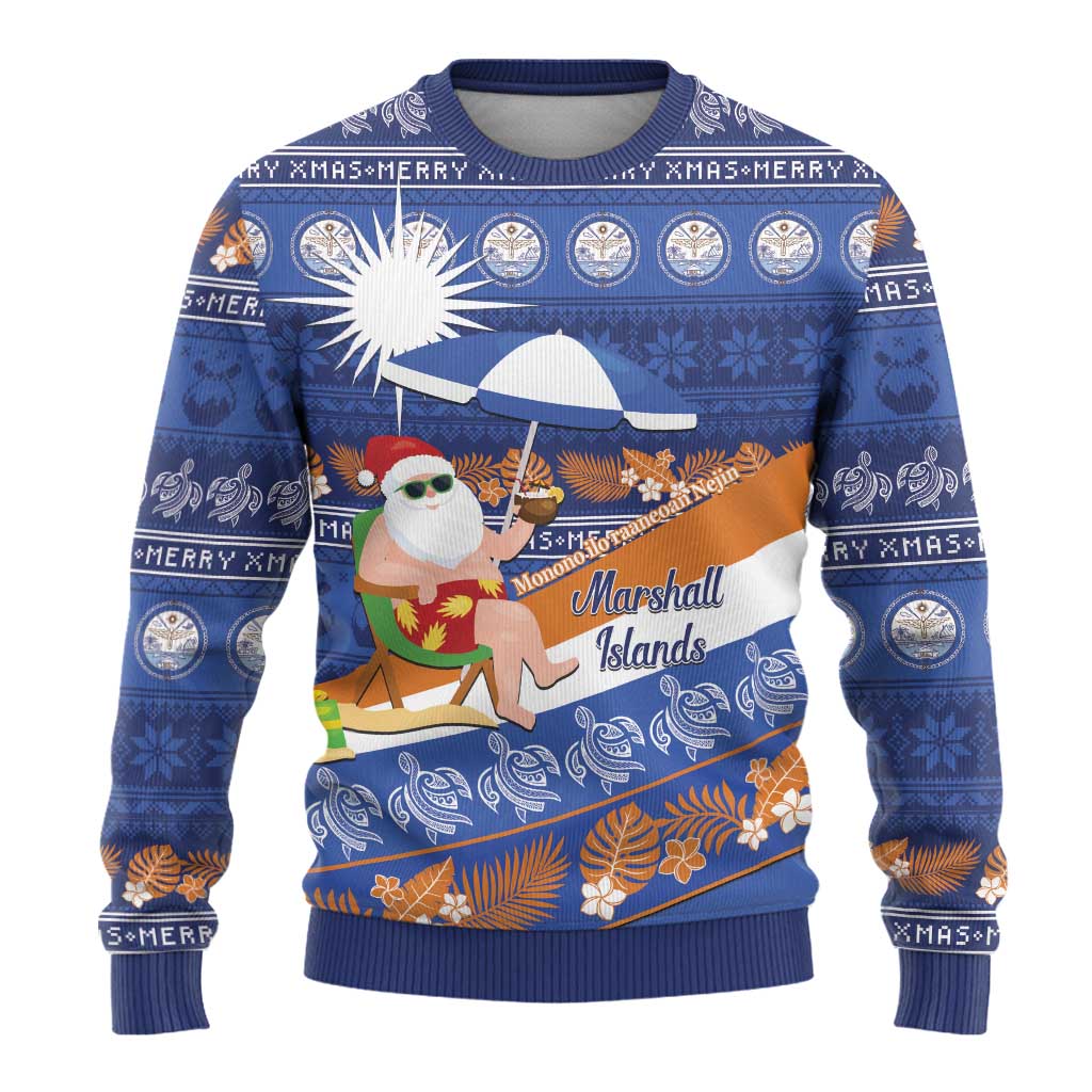 Marshall Islands Christmas Ugly Christmas Sweater Beachy Santa Monono ilo raaneoan Nejin - Polynesian Pride