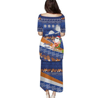 Marshall Islands Christmas Puletasi Beachy Santa Monono ilo raaneoan Nejin - Polynesian Pride