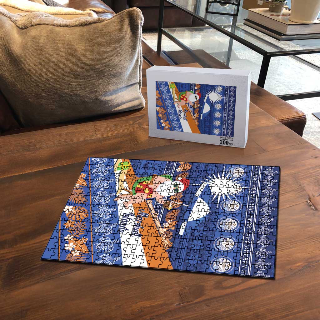 Marshall Islands Christmas Puzzle Beachy Santa Monono ilo raaneoan Nejin - Polynesian Pride