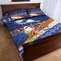 Marshall Islands Christmas Quilt Bed Set Beachy Santa Monono ilo raaneoan Nejin - Polynesian Pride
