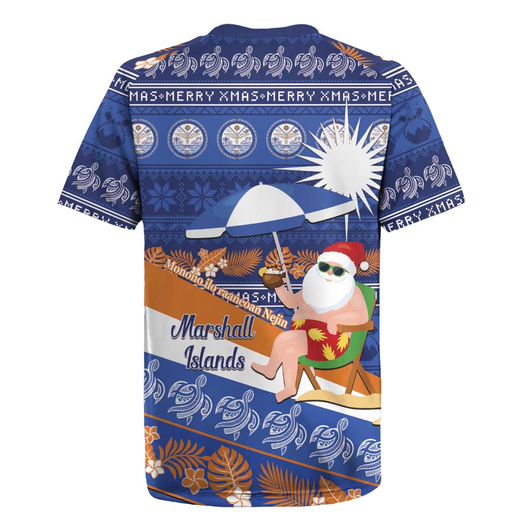 Marshall Islands Christmas Rugby Jersey Beachy Santa Monono ilo raaneoan Nejin - Polynesian Pride