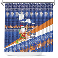 Marshall Islands Christmas Shower Curtain Beachy Santa Monono ilo raaneoan Nejin - Polynesian Pride