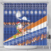 Marshall Islands Christmas Shower Curtain Beachy Santa Monono ilo raaneoan Nejin - Polynesian Pride
