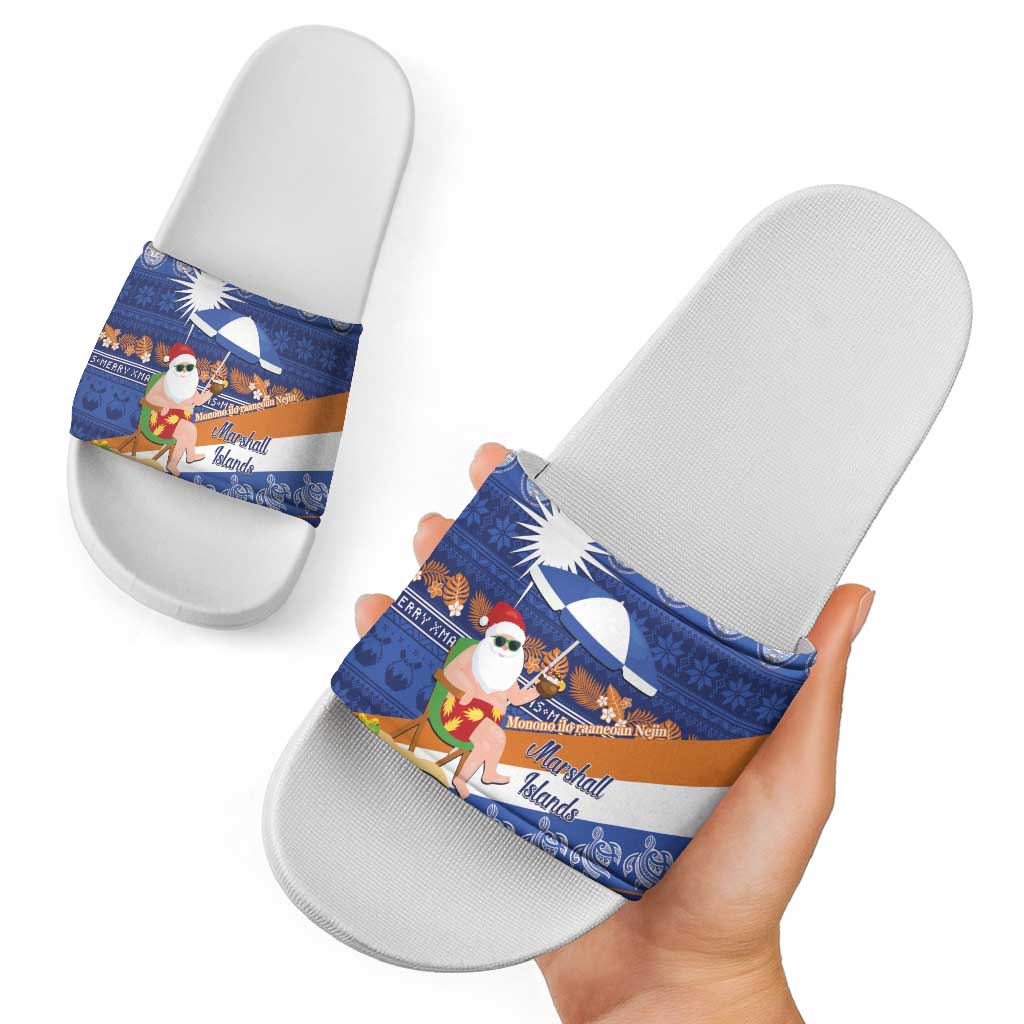 Marshall Islands Christmas Slide Sandals Beachy Santa Monono ilo raaneoan Nejin - Polynesian Pride