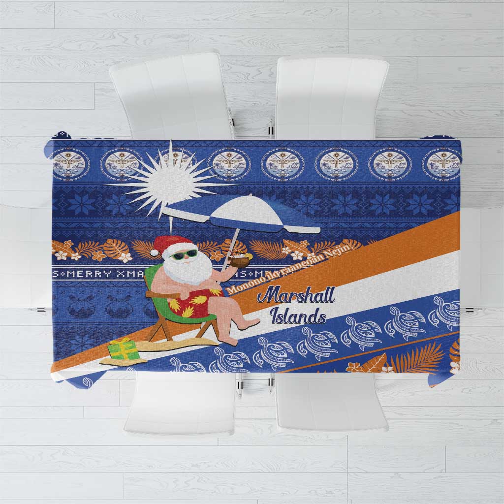 Marshall Islands Christmas Tablecloth Beachy Santa Monono ilo raaneoan Nejin - Polynesian Pride