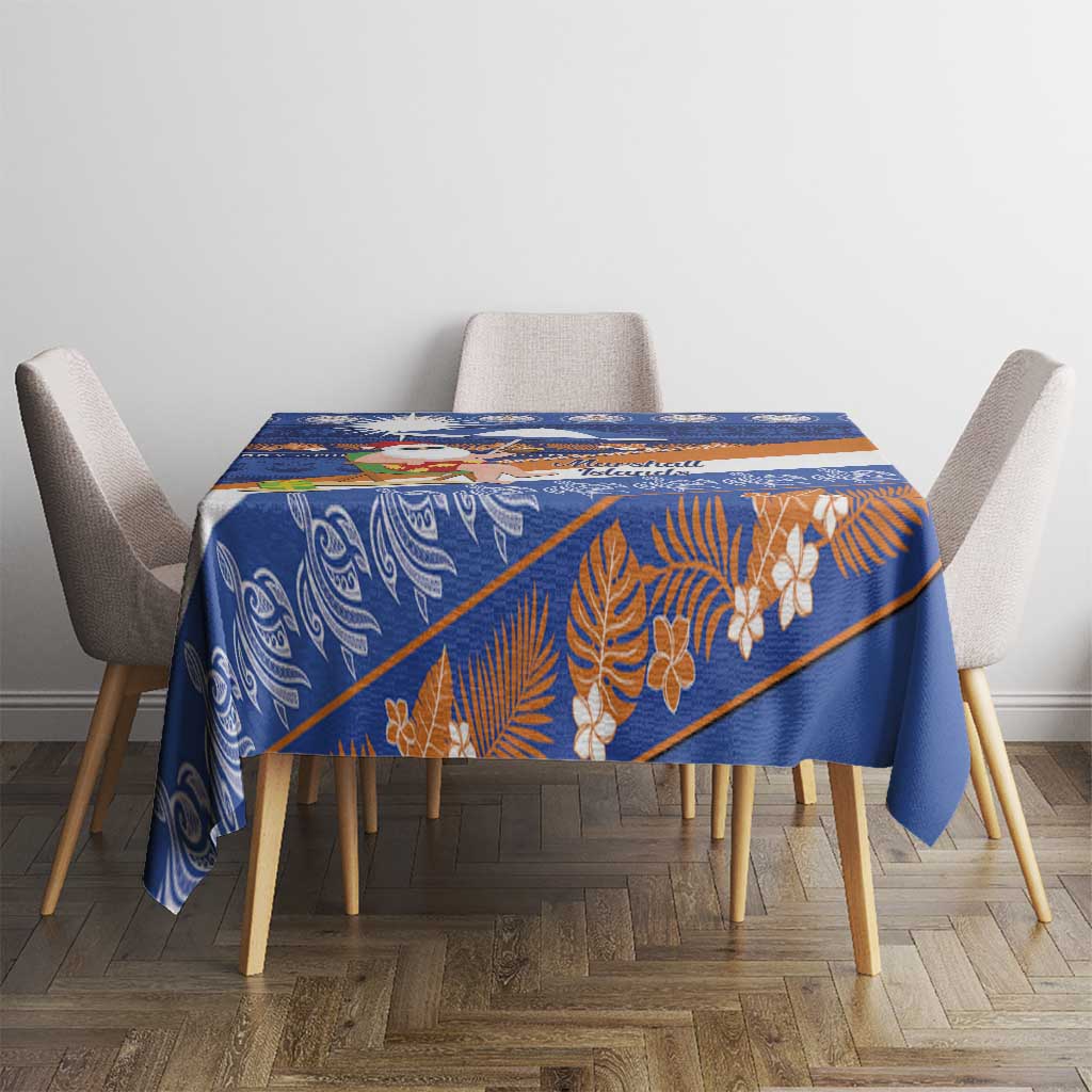 Marshall Islands Christmas Tablecloth Beachy Santa Monono ilo raaneoan Nejin - Polynesian Pride