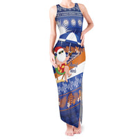 Marshall Islands Christmas Tank Maxi Dress Beachy Santa Monono ilo raaneoan Nejin - Polynesian Pride