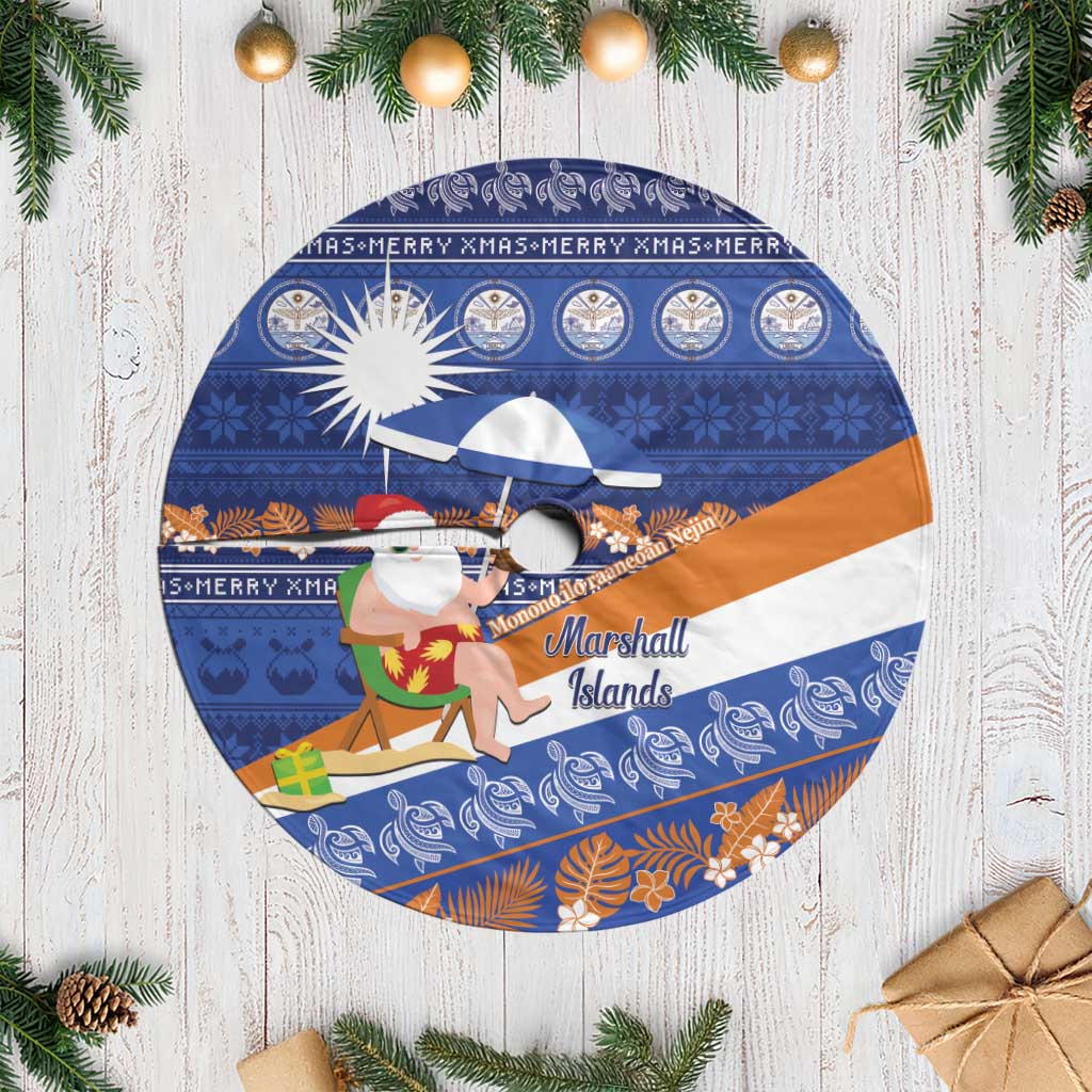 Marshall Islands Christmas Tree Skirt Beachy Santa Monono ilo raaneoan Nejin - Polynesian Pride