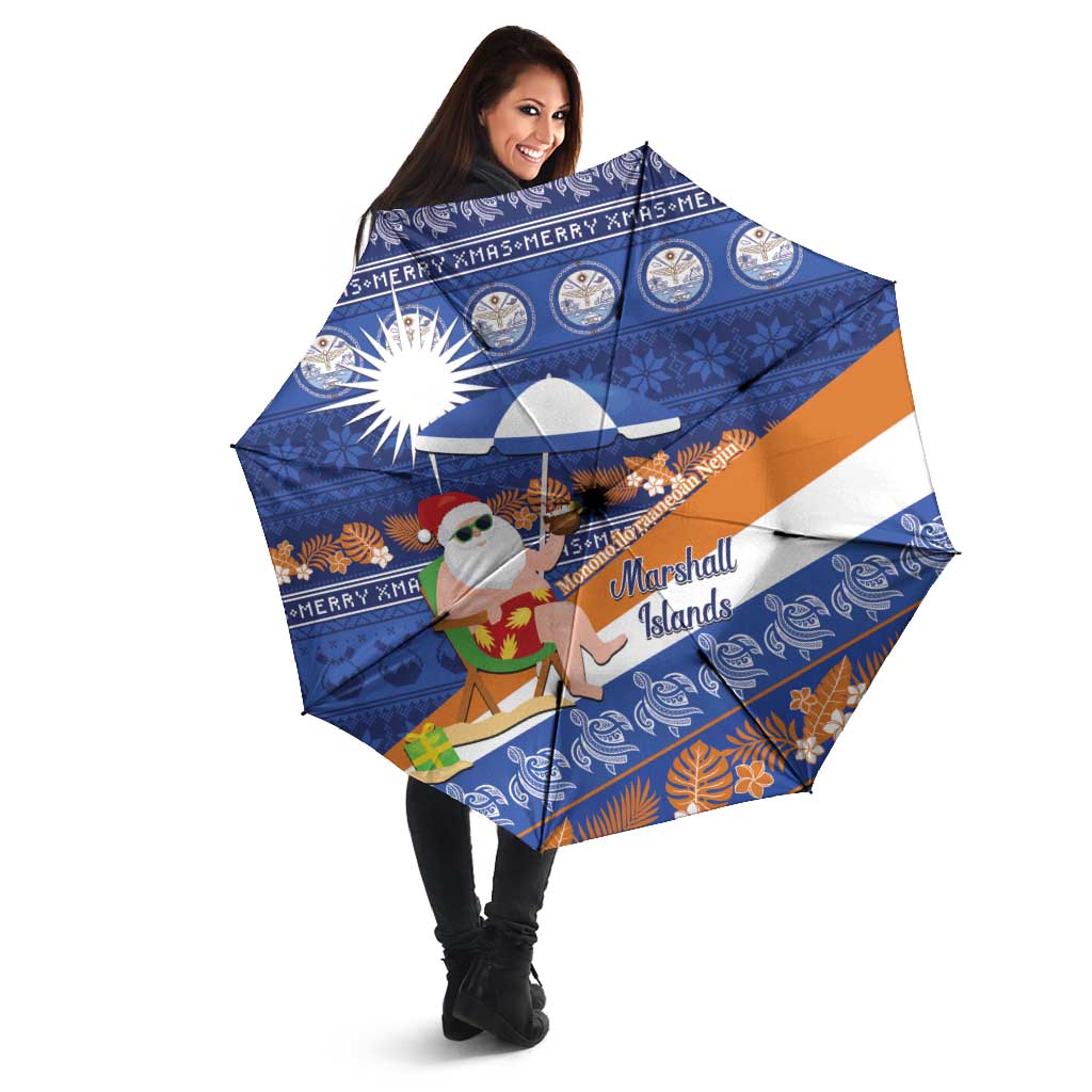 Marshall Islands Christmas Umbrella Beachy Santa Monono ilo raaneoan Nejin - Polynesian Pride