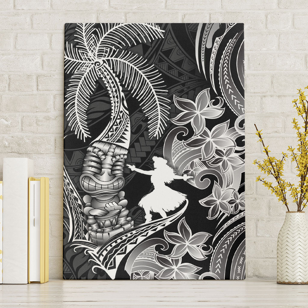 Hawaii Tribal Tiki Drum Hula Girl Canvas Wall Art LT14 Without Frame Black - Polynesian Pride