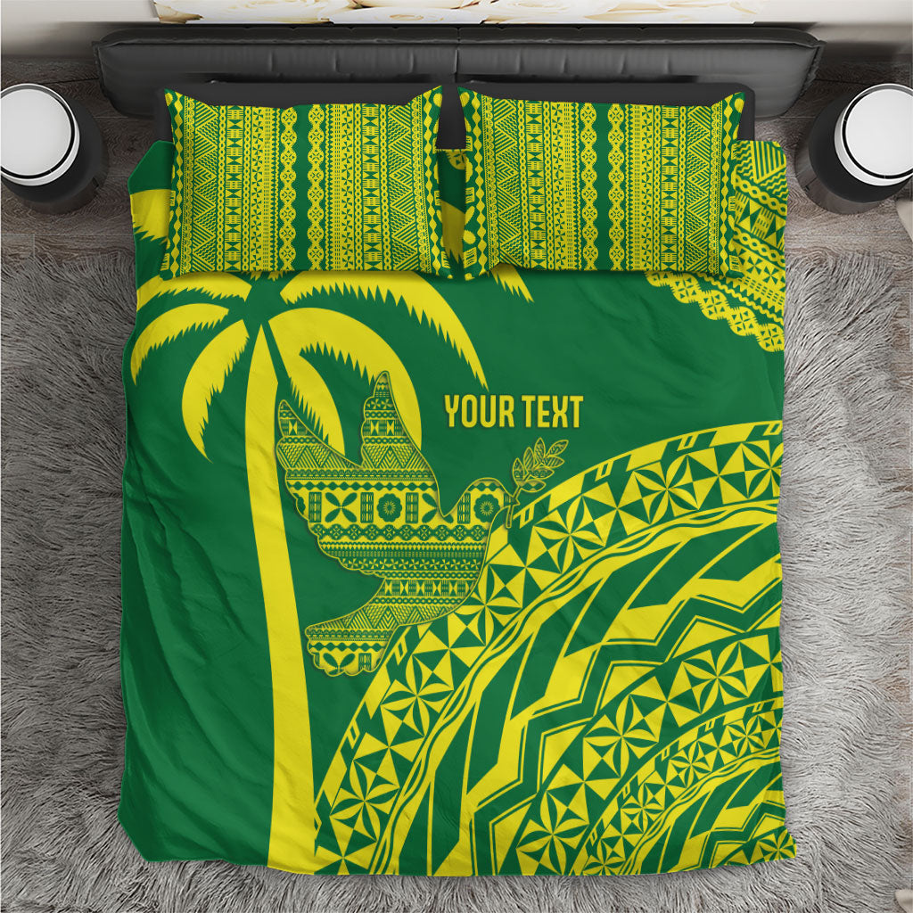 Tailevu Fiji 2026 Rugby Custom Bedding Set Dove Nation Fijian Tapa Pattern