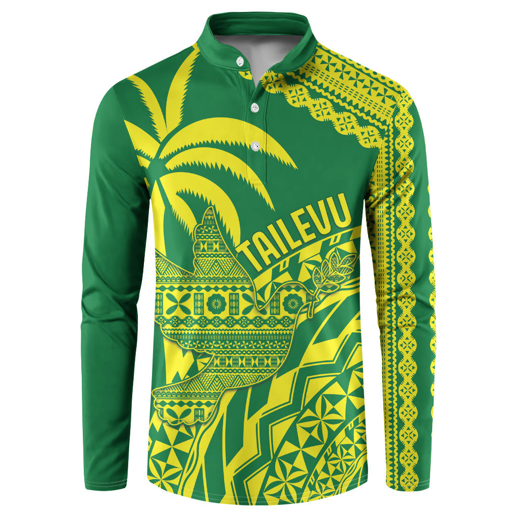 Tailevu Fiji 2026 Rugby Custom Button Sweatshirt Dove Nation Fijian Tapa Pattern
